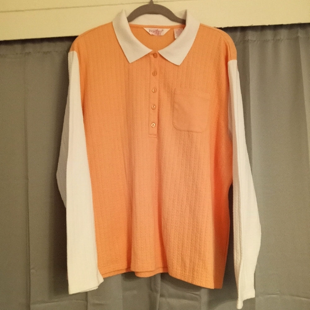 Vintage long sleeve women's polo shirt 2X